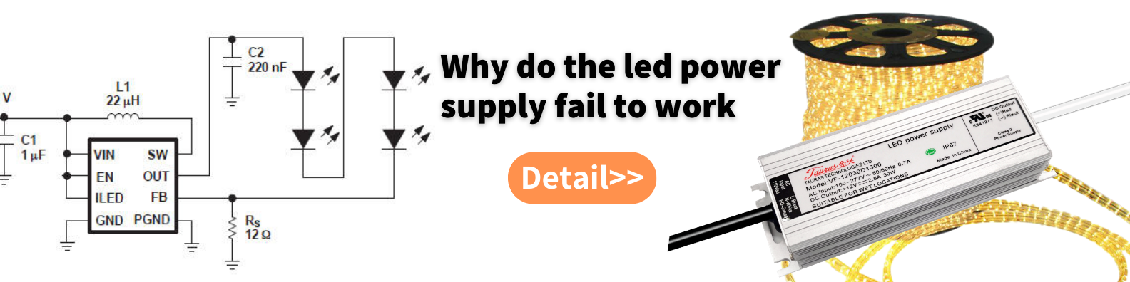 Why do the led power supply fail to work